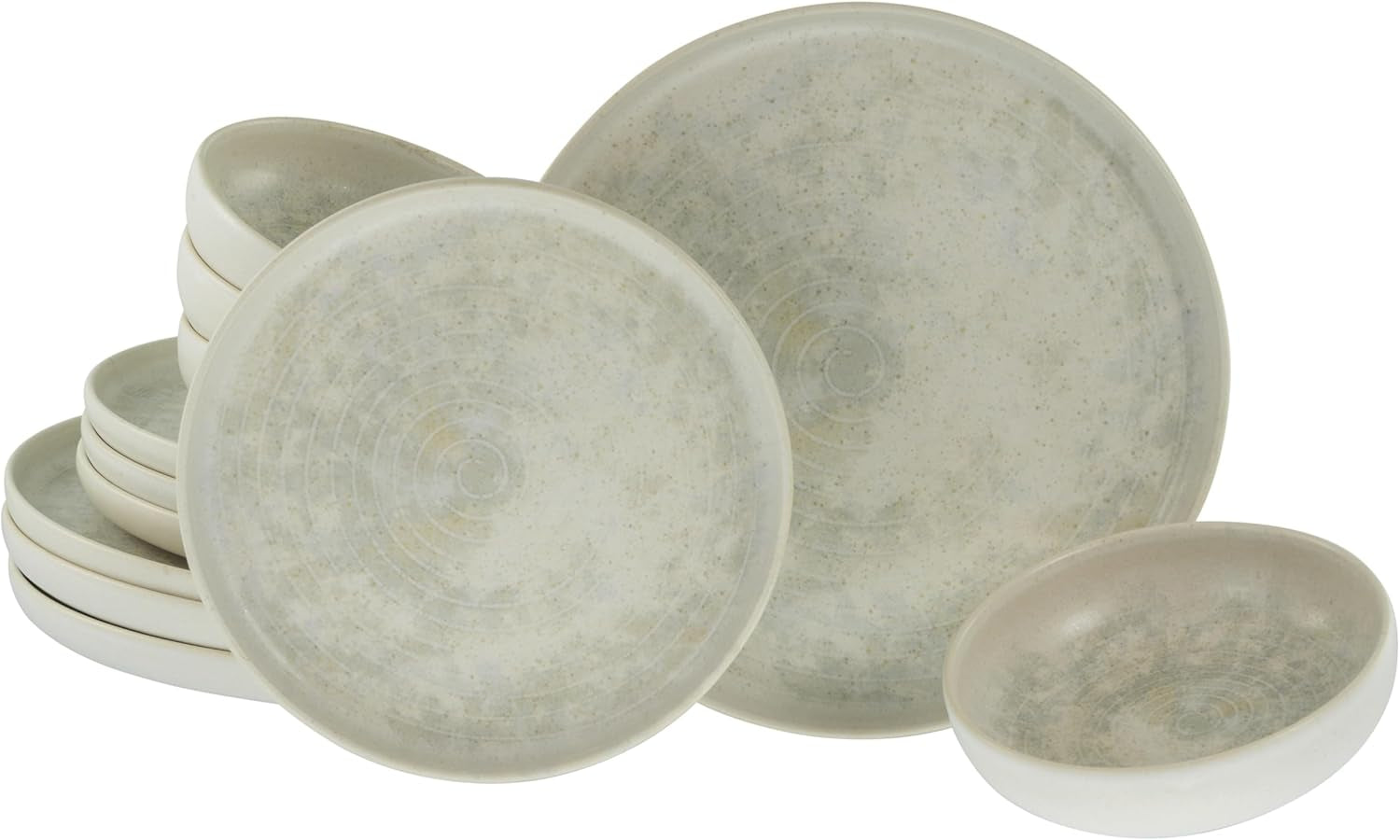 CreaTable, 23714, serie Uno Athena, set di stoviglie da 12 pezzi per 4 persone, set di piatti in porcellana, lavabile in lavastoviglie e adatto al microonde, prodotto in Portogallo