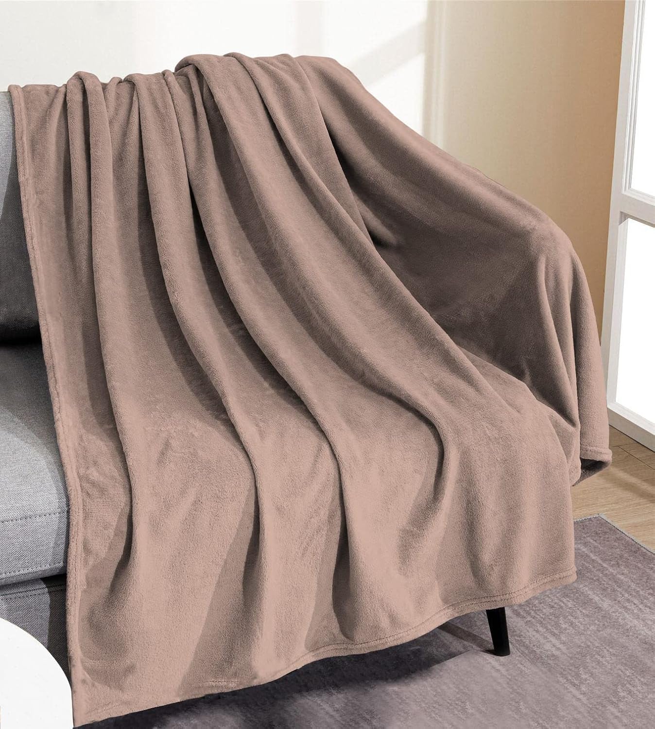 Coperta morbida | Plaid | Tocco morbido | 130 X 160 cm | Trapunte e trapunte Cipria Naty Shop