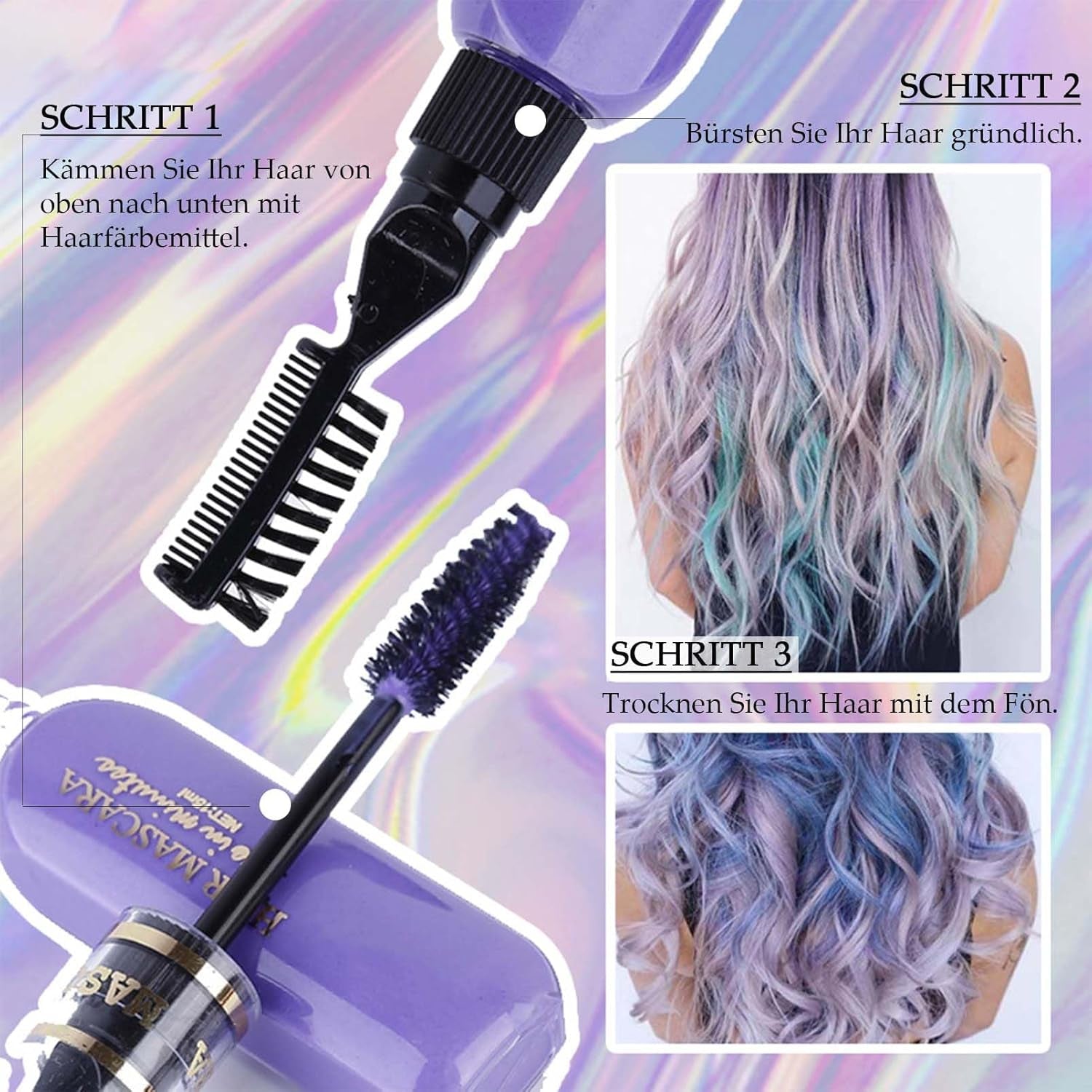 Tintura Per Capelli Istantanea 6 Colori Mascara Temporaneo Per Ragazze E Donne Gesso Per Capelli Lavabile Mascara Per Capelli Arcobaleno Tintura Per Capelli Per Carnevale Halloween Cosplay Festa Di Compleanno (A) Naty Shop Tinture Per Capelli