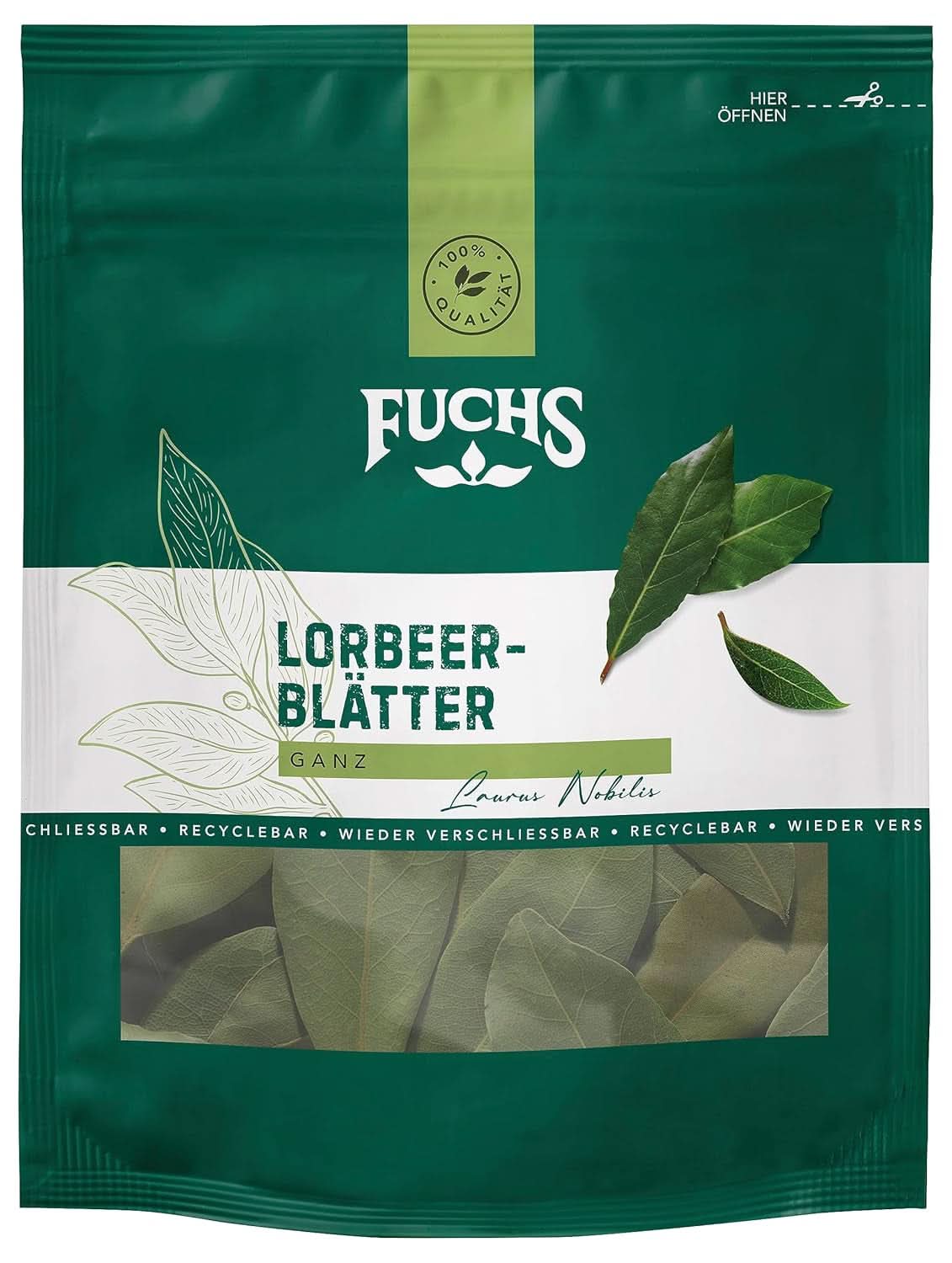 Fuchs - Foglie di alloro in sacchetto richiudibile e riciclabile - a base di ingredienti naturali - 7 grammi Condiments Naty Shop