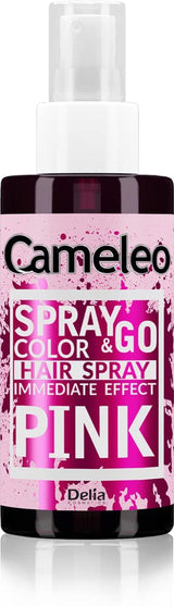 Cameleo - Spray & Go - tinta spray per capelli - viola - per capelli biondi, biondo platino e grigi - basta spruzzare e via - semipermanente - risultato immediato - tinta spray per capelli carnevale - 150 ml Naty Shop Tintura Per Capelli Rosa 150 Ml (1 confezione)