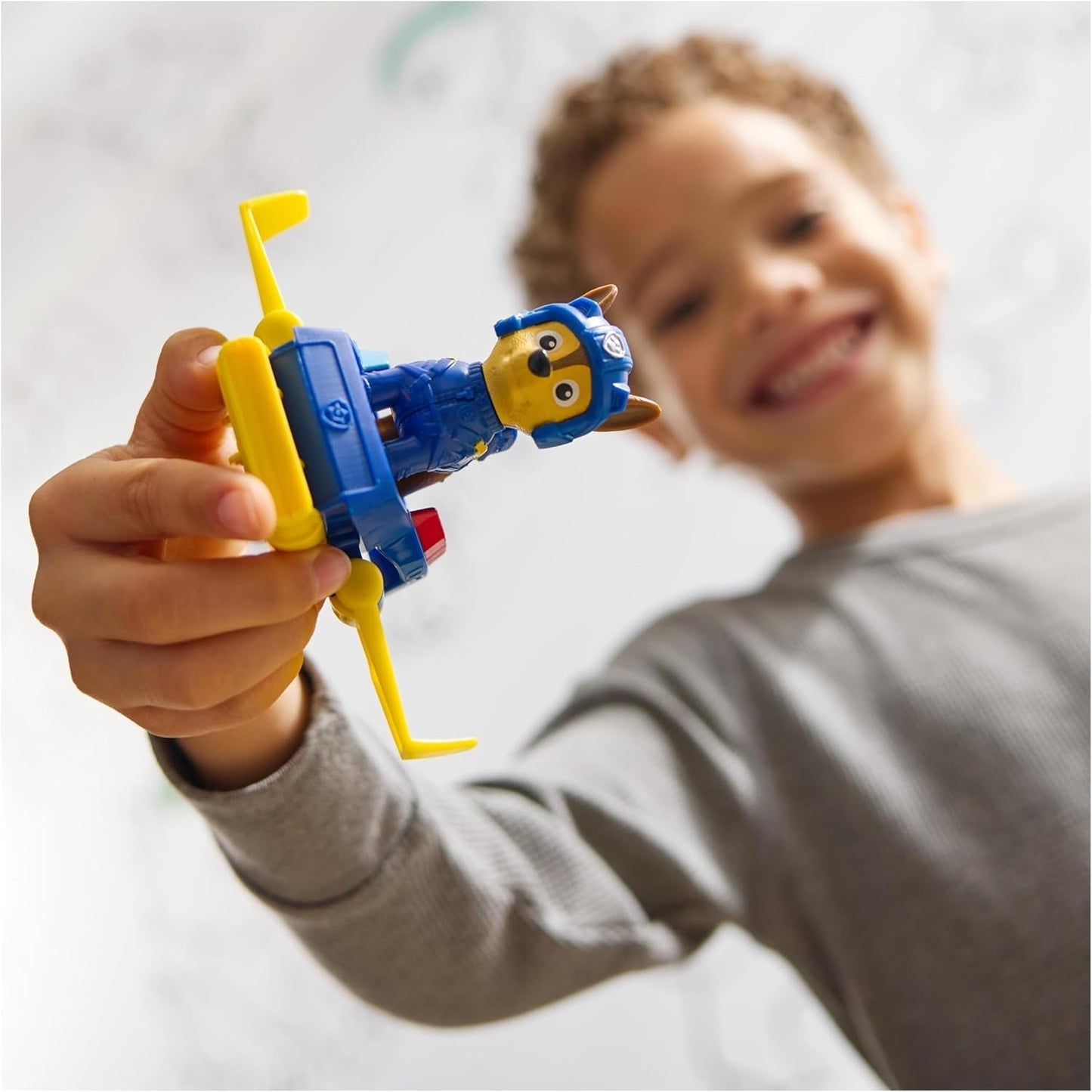 PAW PATROL Chase Action Pup Mini Rescue Airplane Playset con Ali Pieghevoli Giocattolo per Bambini 3 Anni Action Figure Naty Shop