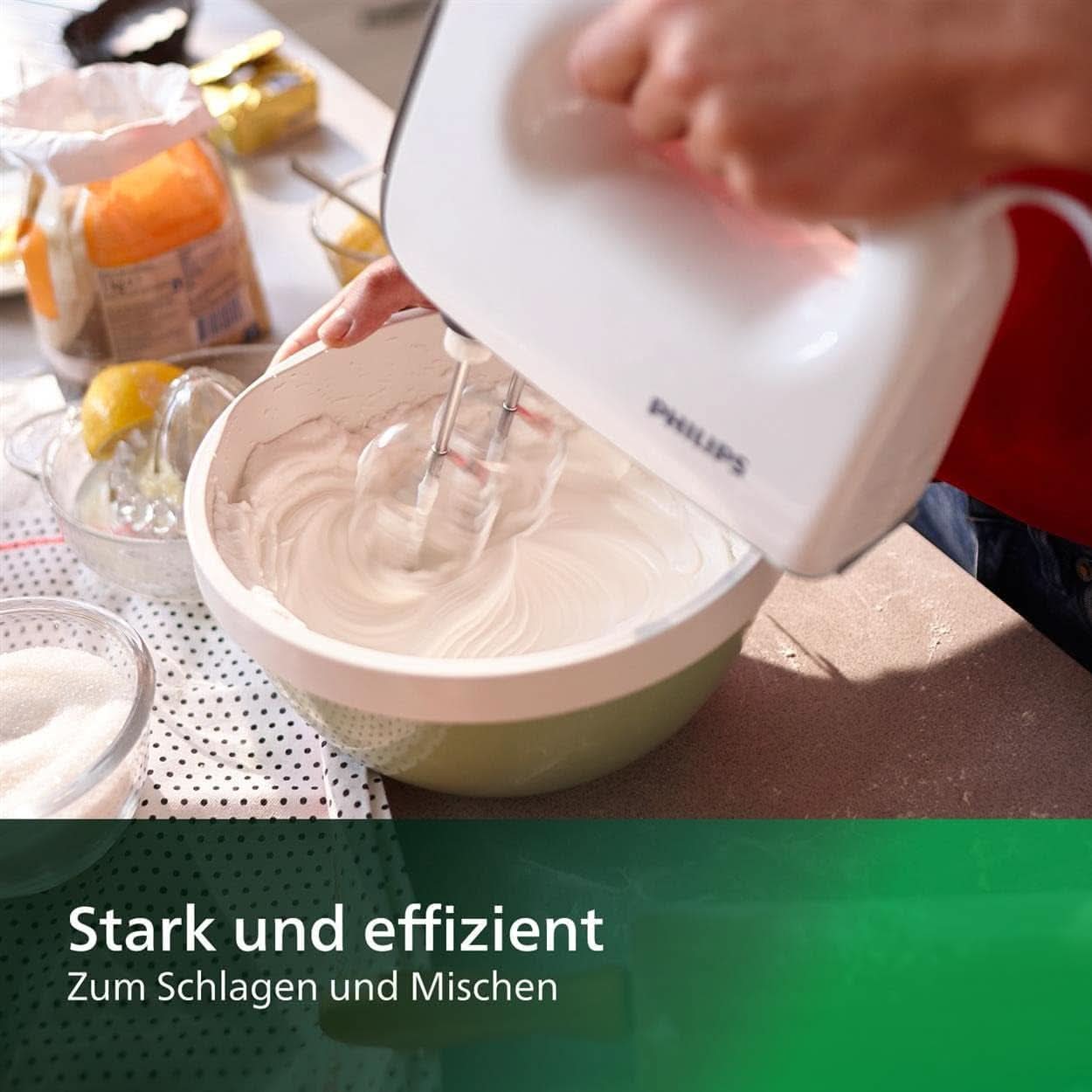 Philips Miscelatore manuale, 450 W, 5 Geschwindigkeiten più Turbo, Bianco/Grigio (HR3741/00) Cucina Naty Shop