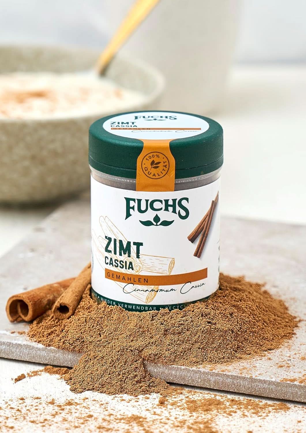 Fuchs Cannella Cassia Macinata - Per aromatizzare pasticcini, dessert o tè, 45 grammi Condimenti Naty Shop