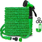 Tubo Da Giardino Magic Tubo Flessibile Estensibile con Raccordi da 1,9 cm 1,27 cm Ugello Spruzzatore a 8 Funzioni Blu o Verde 15 m
