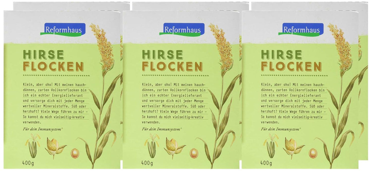 Hirse-Flocken Bio, Confezione 6Er (6 X 400 G) Cereali Naty Shop