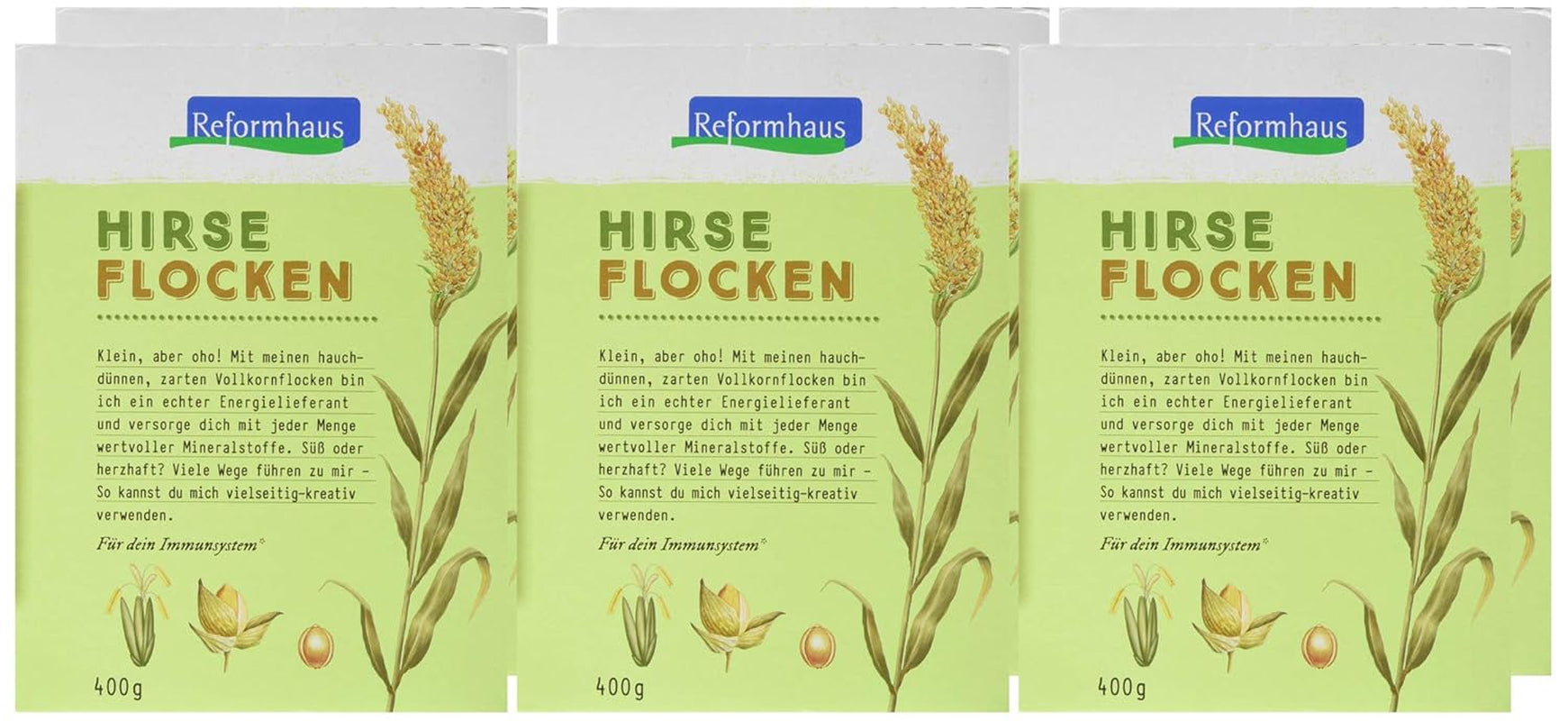 Hirse-Flocken Bio, Confezione 6Er (6 X 400 G) Cereali Naty Shop