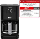 Macchina da caffè Krups Smart'n Light con timer, per 1,25 litri di caffè filtro, funzione di mantenimento in caldo, spegnimento automatico, nero, KM600810