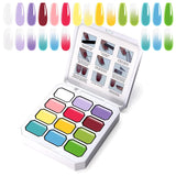 Gel per pittura sfumata, 12 colori di smalto gel sfumato con 100 spugne per unghie e 4 artigli in metallo per french manicure, nail art fai da te, set I
