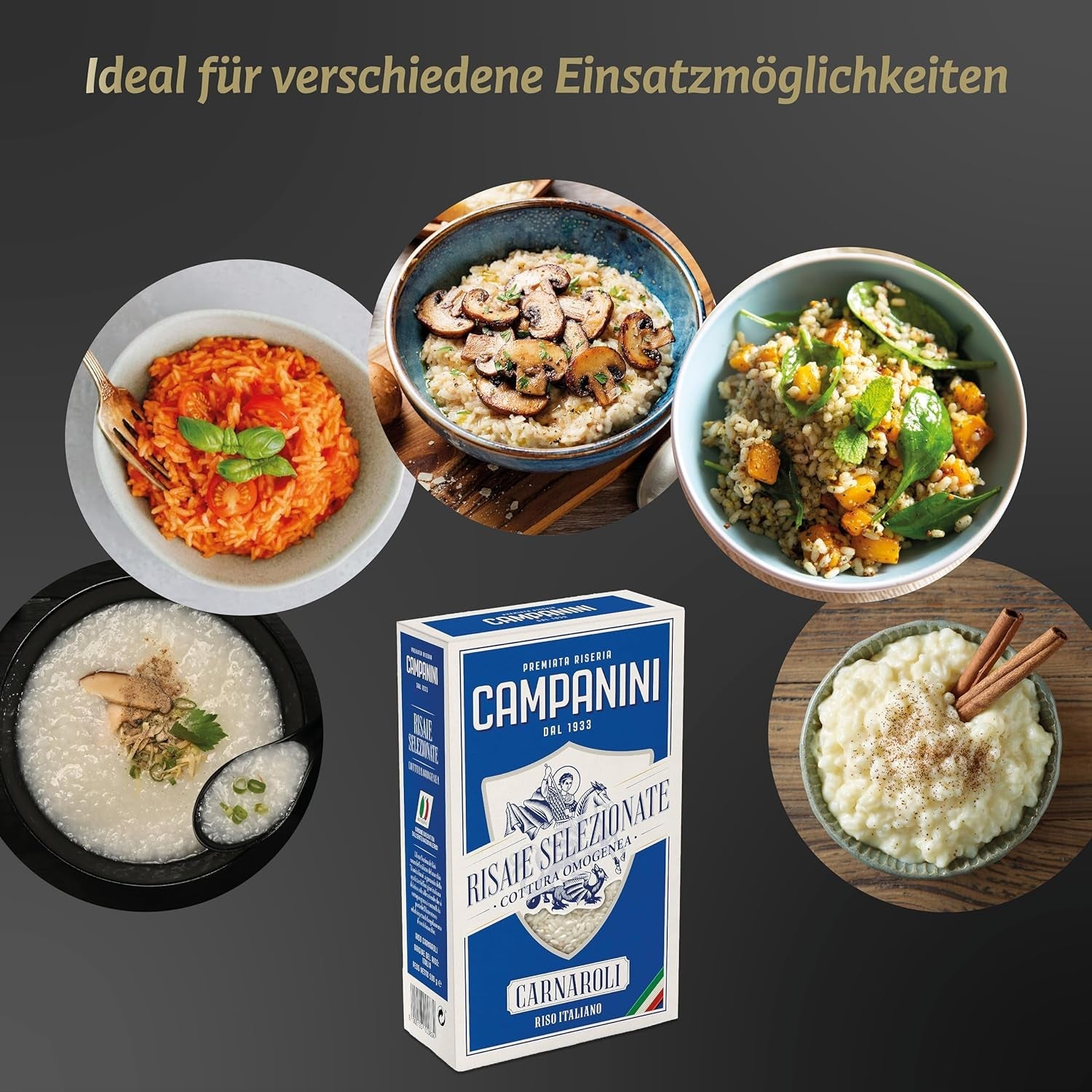 RISO CARNAROLI | Risotto | 500 g dall'Italia | Risotti e Zuppe | RISERA CAMPANINI