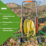 Amig - Avvolgitubo | per tubi da 1/2" | max. 60 m arrotolati | con manovella per un facile avvolgimento | polipropilene | arancione e grigio