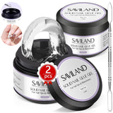 Saviland Colla solida per punte per unghie: 2 pezzi 15G Colla per unghie artificiali Colla extra forte Pressa sulle unghie Colla UV Gel Colla per unghie per donne Salone di casa Lampada UV/LED fai da te polimerizzata