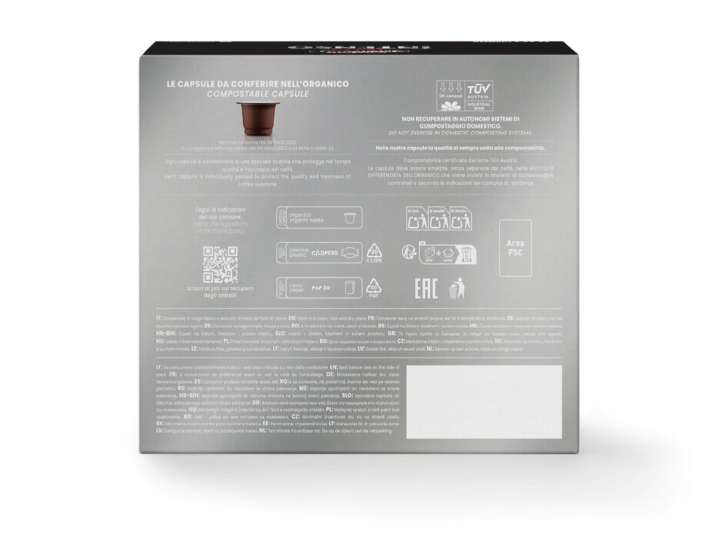 Caffè Vergnano 1882 - Èspresso Kompostierbare Kaffeekapseln , compatibile con Nespresso, Intenso (Intenso) - Packung Enthält 100 Kapseln