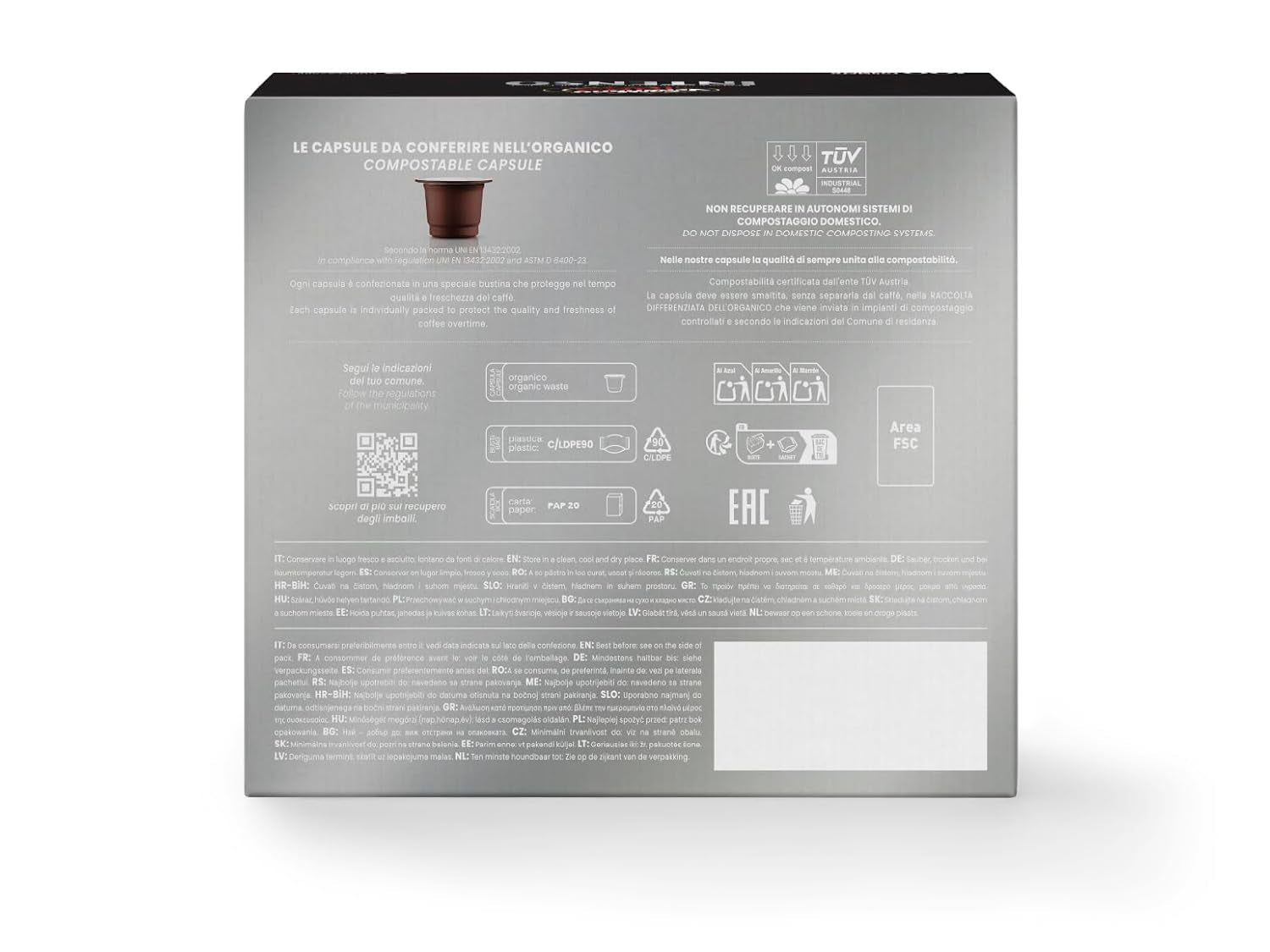 Caffè Vergnano 1882 - Èspresso Kompostierbare Kaffeekapseln , compatibile con Nespresso, Intenso (Intenso) - Packung Enthält 100 Kapseln