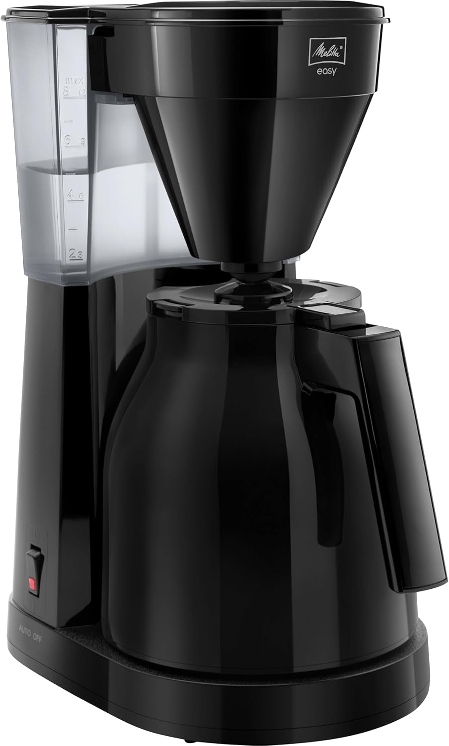 Melitta Easy – Macchina per caffè espresso con filtro e caraffa in vetro, fino a 10 tazze di caffè, nera