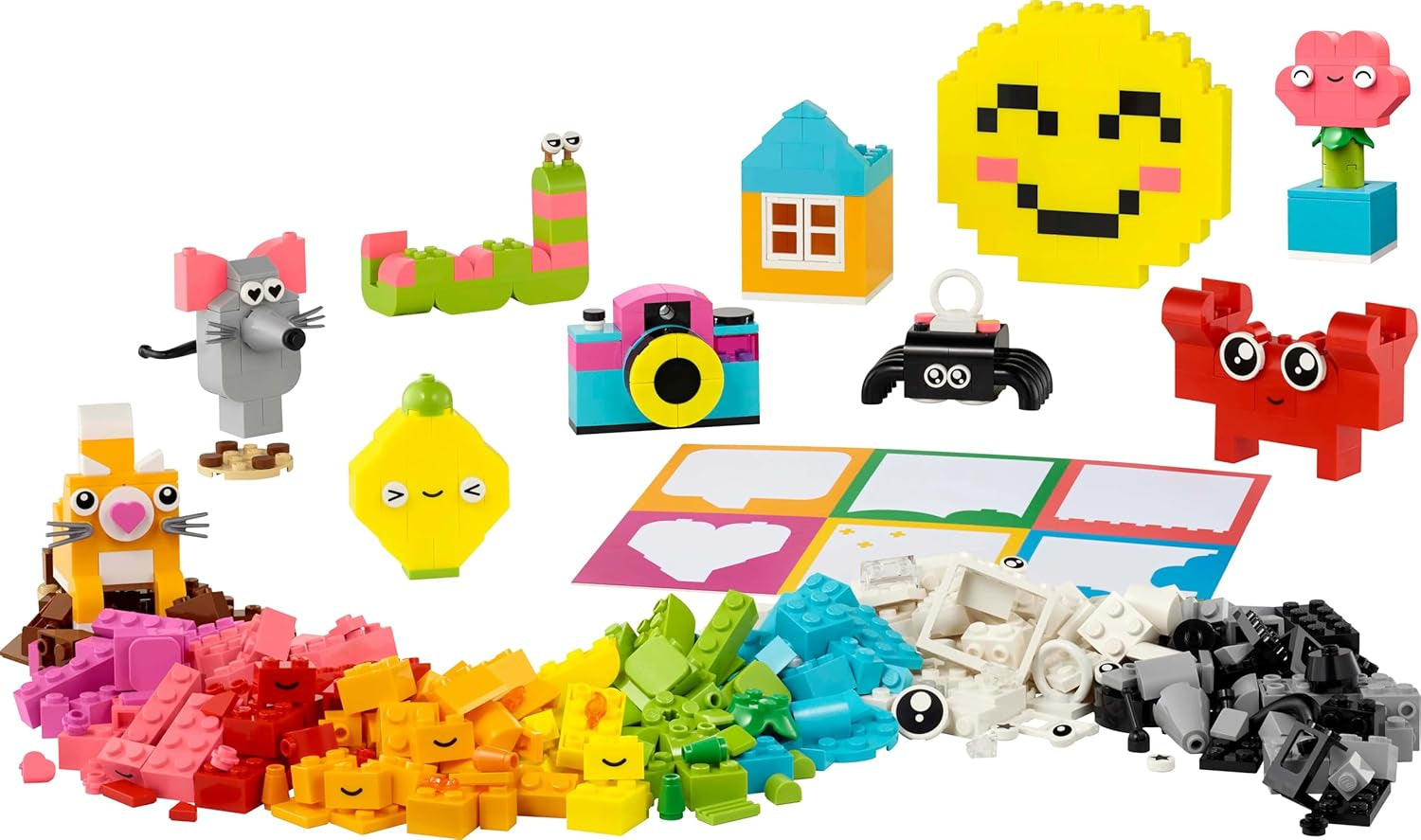 Scatola divertente creativa LEGO Classic, mattoncini da costruzione colorati per giochi di ruolo fantasiosi, set da costruzione per principianti, giocattoli per ragazze e ragazzi a partire da 5 anni, modelli ricostruibili 11042 Set da costruzione Besuche den LEGO-Store