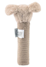 Sterntaler Baby squeaker Cane portafortuna - Giocattolo per neonati in materiale morbido e soffice con corda - Giocattolo da catturare per bambini - Primi tentativi di cattura e gioco, grigio-beige Bebe Toys Naty Shop
