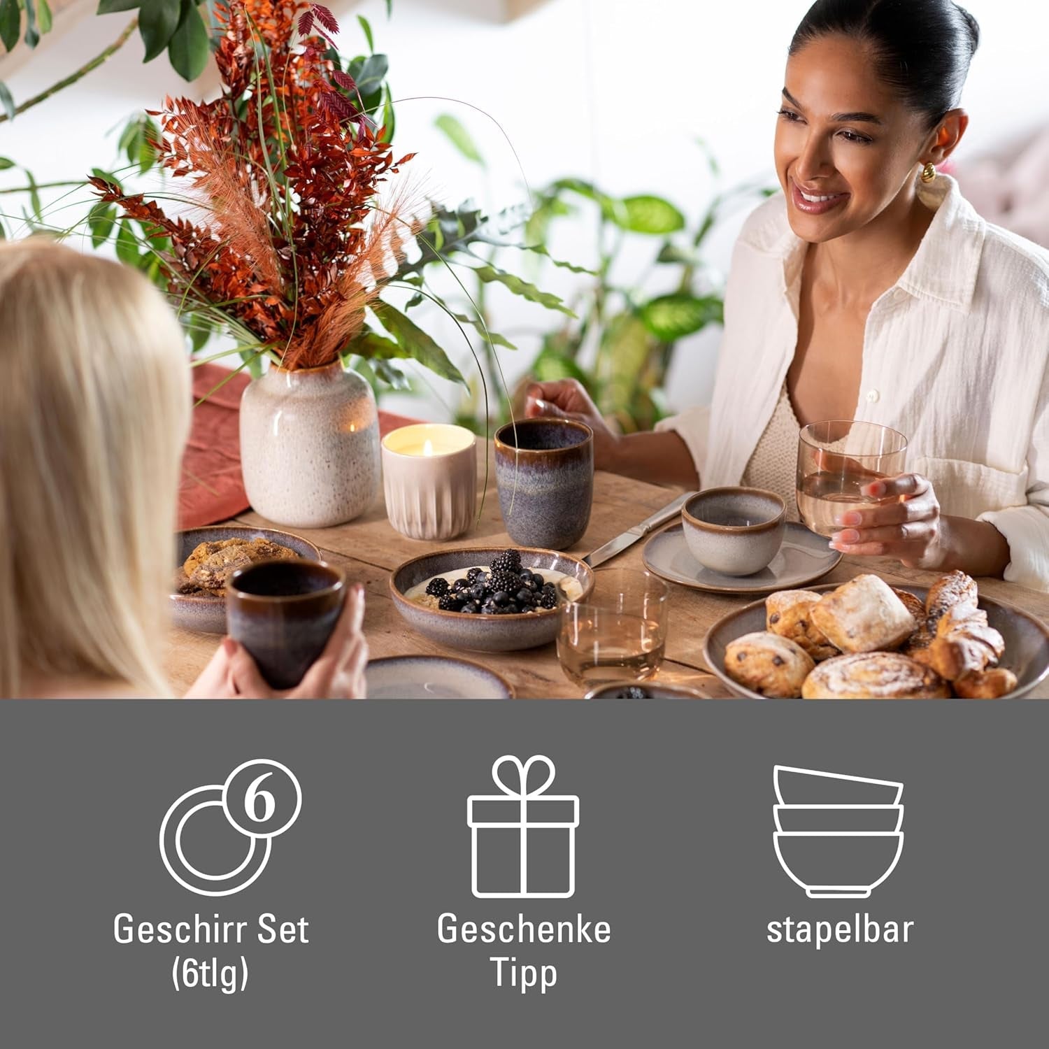 Set da colazione Lave beige di Villeroy & Boch, 6 pezzi