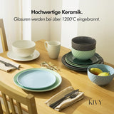 KIVY Set di ciotole per cereali - 6 x 850 ml - Ciotole grandi per zuppa e porridge - Ciotola per zuppa - Ciotola - Ciotole per cereali - Ciotole per zuppa - Set di ciotole - Ciotola per cereali in ceramica (Bianco crema, Ciotole)