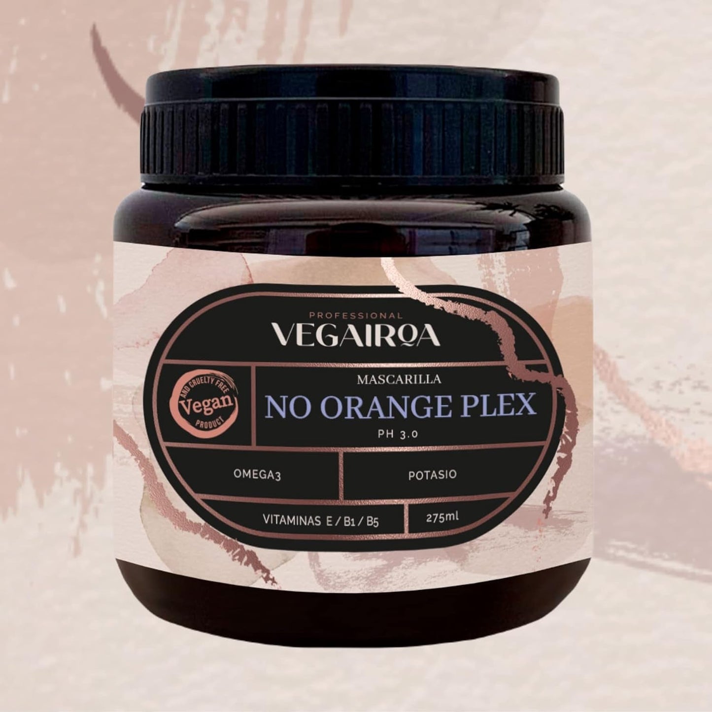 VEGAIROA - No Orange Plex Mask - Maschera che neutralizza i toni arancioni - Cura idratante profonda - Prodotto professionale per parrucchieri vegani - Maschera per capelli Naty Shop da 300 g
