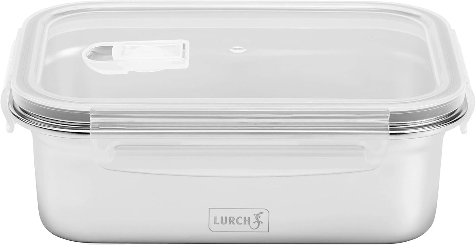 Lurch 240895 Lunch Box Scatola di sicurezza/conservazione in acciaio inossidabile di alta qualità con coperchio in plastica senza BPA 2000 ml Scatole trasparenti per alimenti Naty Shop 1200 ml