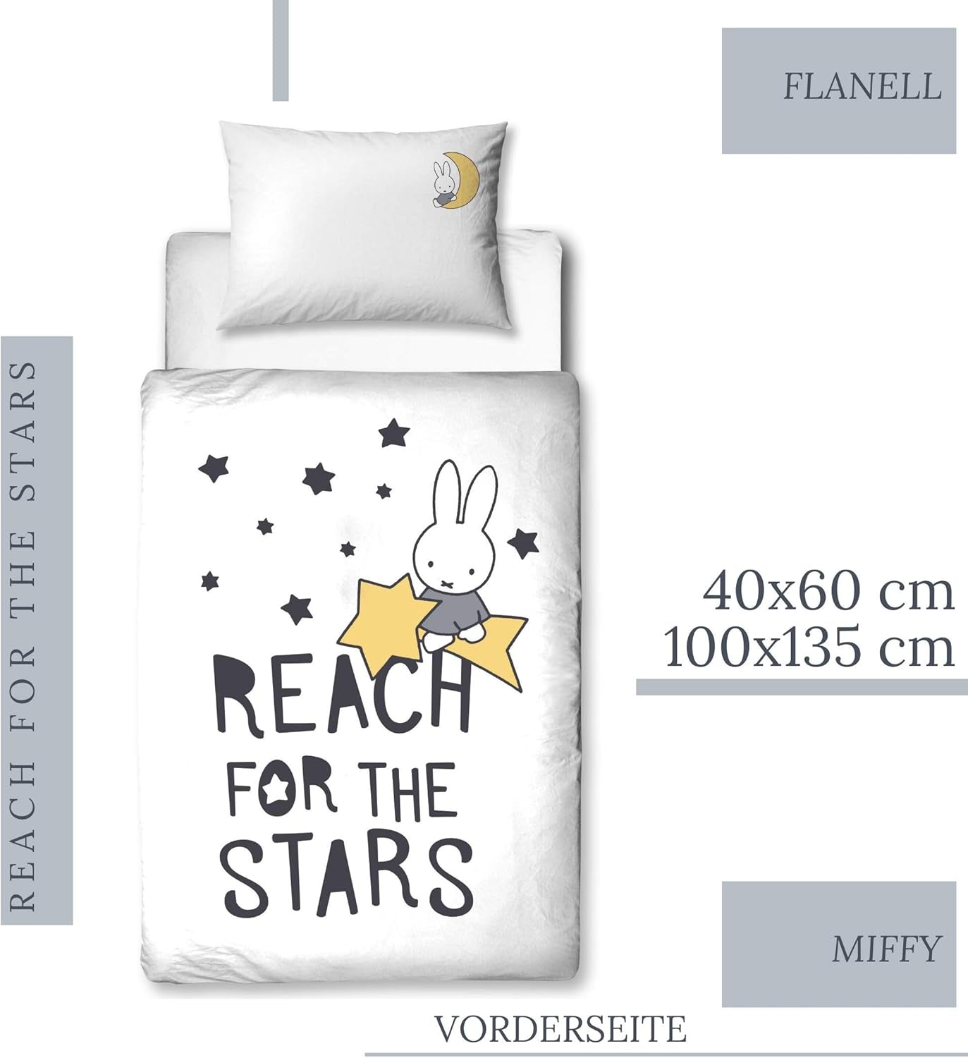 Biancheria da letto per bambini, coniglietto e stelle, cotone Biancheria da letto - bambini Naty Shop