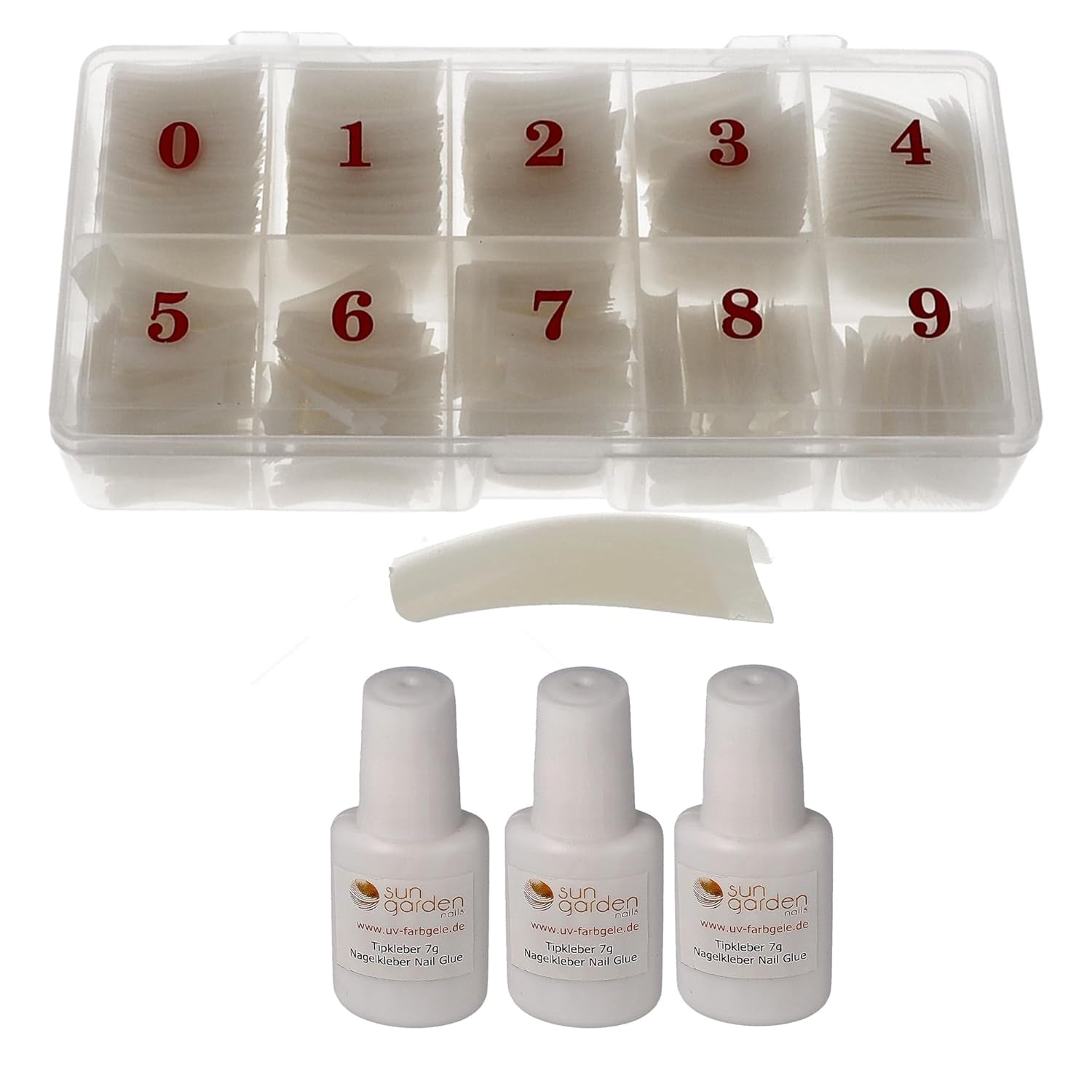Sun Garden Nails Tipbox 500 punte incl. 3 Tips Colla Tips Nail Tips Colla - Unghie da modellare