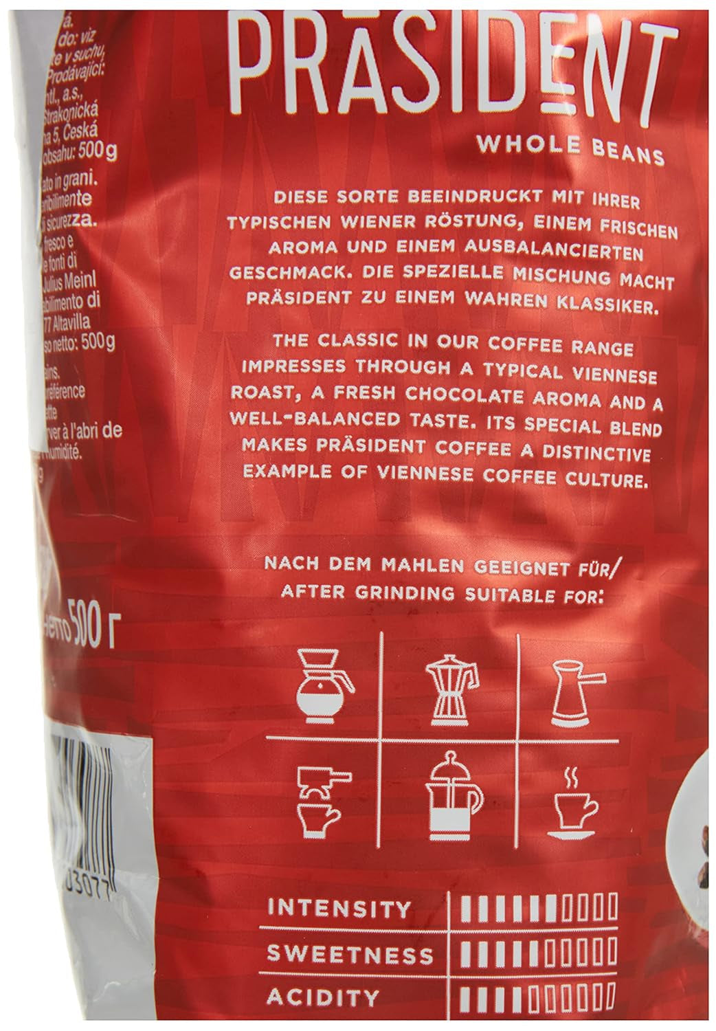 Confezione da 2 fagioli interi President (2 x 500 g)