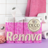 Carta igienica Renova 4 strati bianca decorata profumata - 12 rotoli roll Blanco Decorado Perfumado