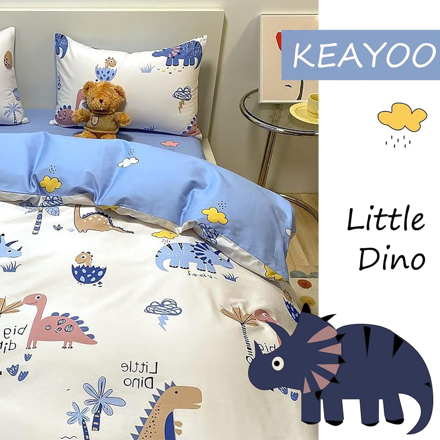 Biancheria da letto per bambini, unisex, dinosauri, cotone Biancheria da letto - bambini Naty Shop