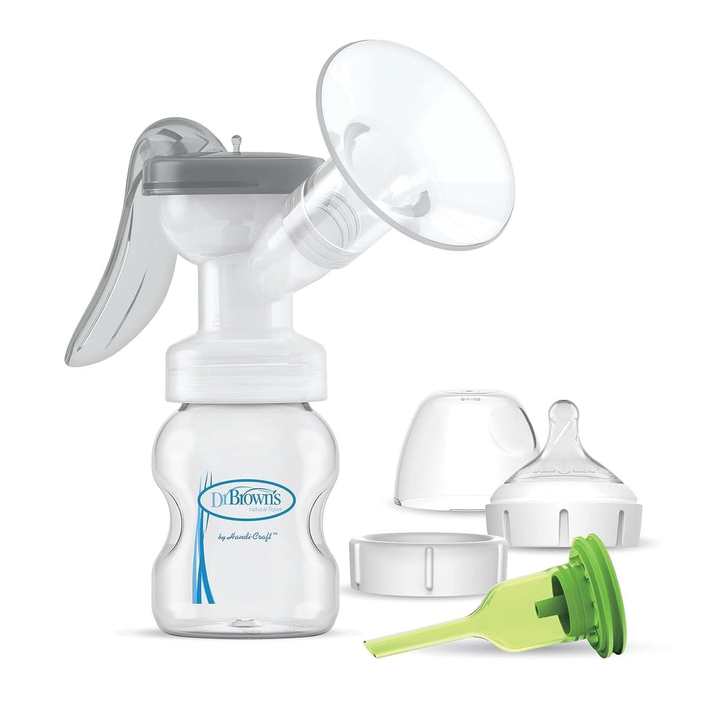 Tiralatte manuale con protezione Softshape 100% silicone (B, flangia 25mm) e opzioni anti-coliche + Biberon a bocca larga da 150 ml con tettarella a flusso lento livello 1 Accessori Alimentazione e Allattamento Bebe Naty Shop