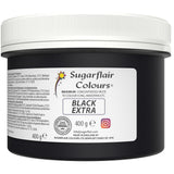 Colorante alimentare Sugarflair Max Concentrated Black, colorante alimentare altamente concentrato per marzapane e fondente, colorante in pasta Max Concentrate - 400 g