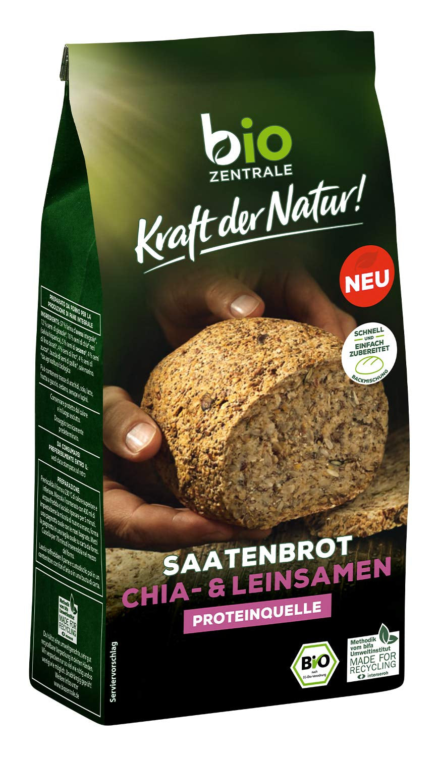 Semi di lino interi Biocentral | 7 semi di lino biologici da 400 g | Ideale per yogurt, muesli e pane | Alternativa allo psillio, ai semi di canapa e ai semi di chia