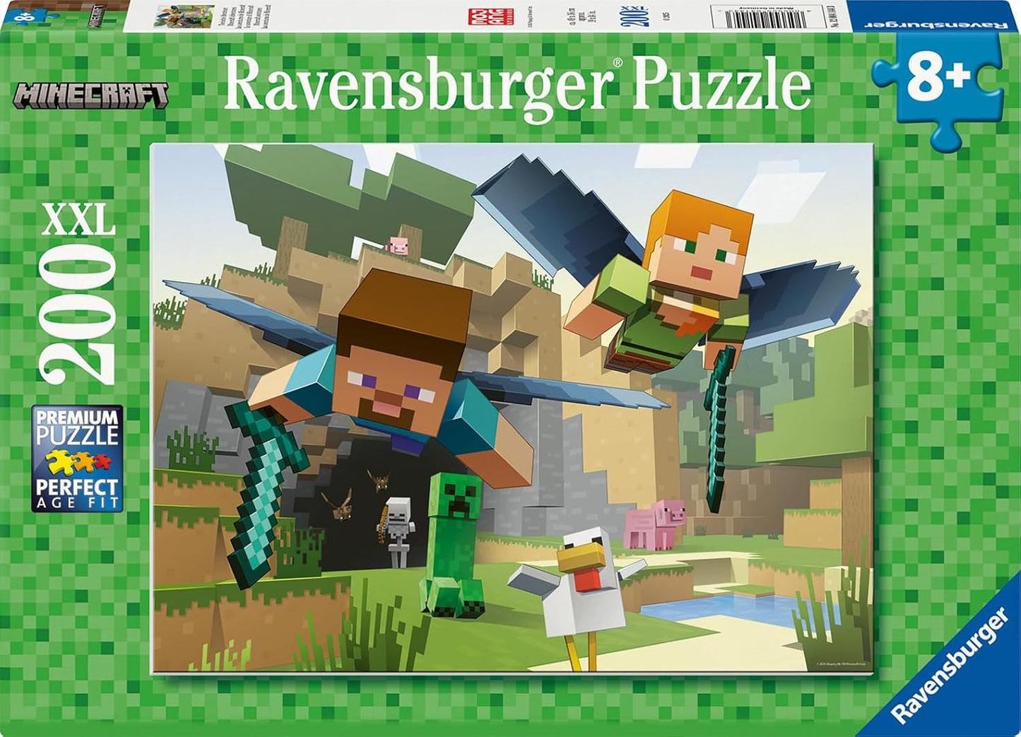 Ravensburger Puzzle per bambini - 12004144 - Minecraft - Puzzle Minecraft da 200 pezzi per bambini 8+ in formato XXL Regali Minecraft Puzzle Naty Shop Titolo predefinito