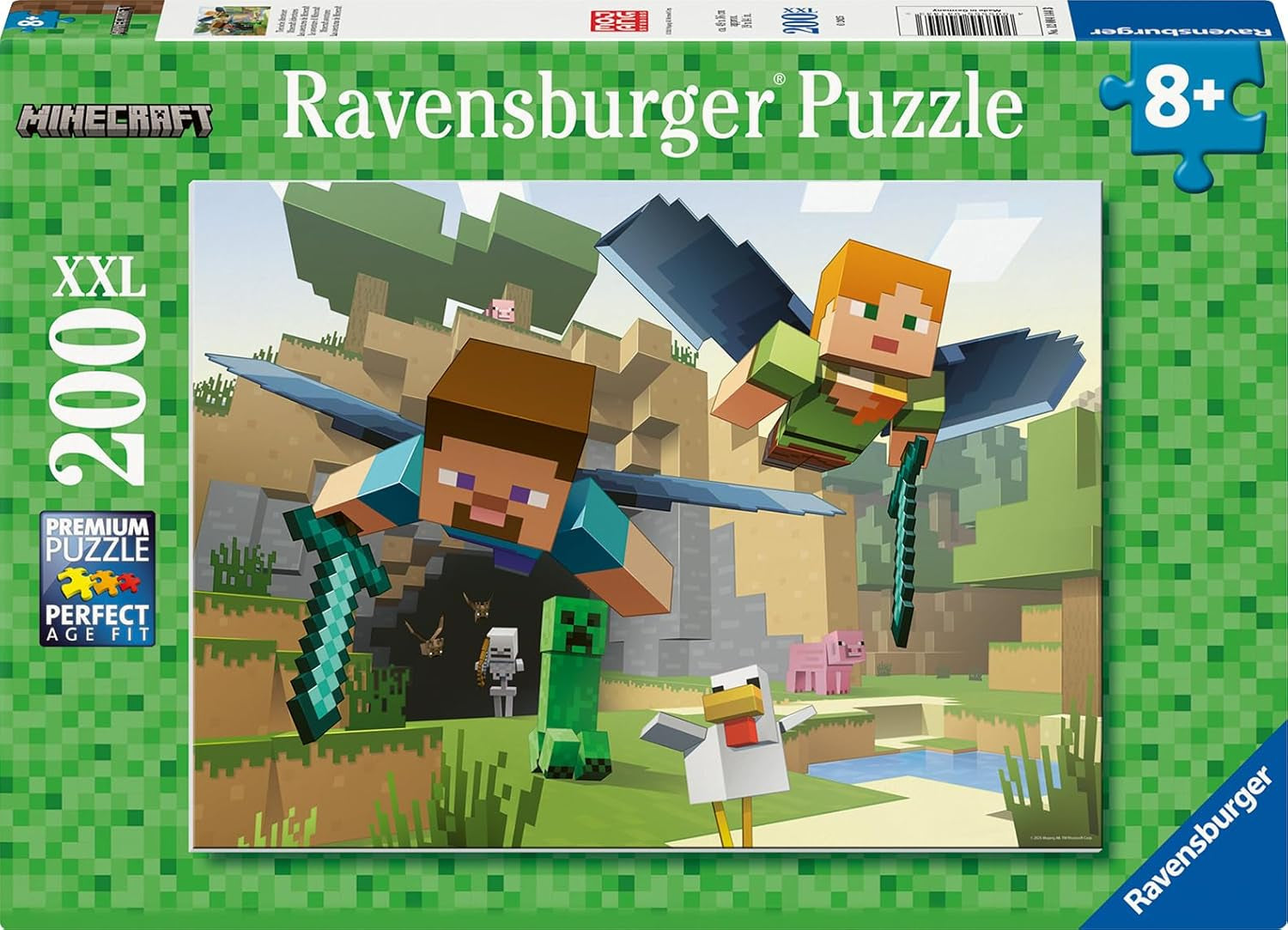 Ravensburger Puzzle per bambini - 12004144 - Minecraft - Puzzle Minecraft da 200 pezzi per bambini 8+ in formato XXL Regali Minecraft Puzzle Naty Shop Titolo predefinito