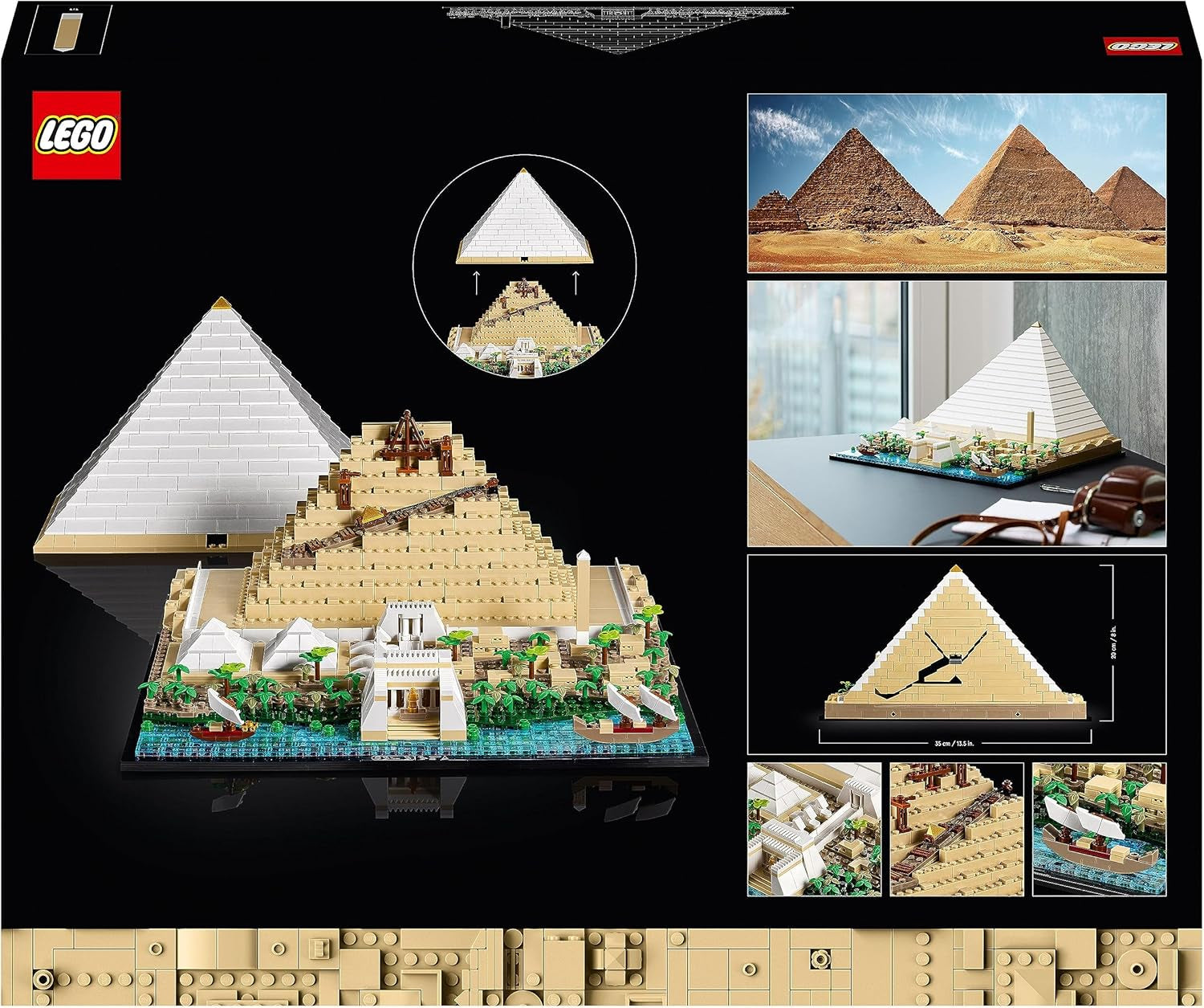 LEGO 21058 Architecture La Piramide di Cheope Kit di costruzione per l'artigianato come hobby creativo, Idea regalo per adulti, uomini, donne, madre, padre, attività creativa, collezione di monumenti famosi Set di costruzione Besuche den LEGO-Store