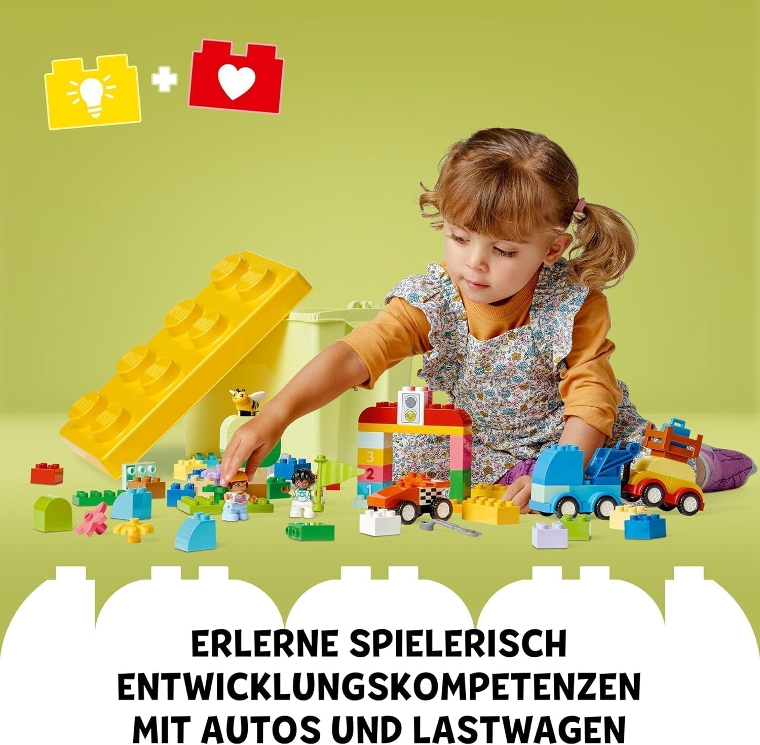 LEGO DUPLO Classic Brick Box Auto e camion, set da gioco con veicoli per bambini da 1,5 anni, giocattolo didattico creativo, set di auto giocattolo e auto da corsa 10439 Set di costruzione Besuche den LEGO-Store