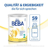 BEBA 2 - Latte di proseguimento dopo 6 mesi, con complesso 5 HMO, contenuto proteico adatto all'età, senza lattosio, senza olio di palma, senza olio di pesce, alimenti per l'infanzia, latte in polvere per bambini, confezione da 3 (3 x 800 g)