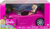 Barbie doll and pink glitter convertible, realistic tire logo, 3 years old toy, DJR55 Naty Shop Dolls