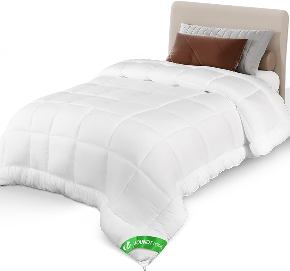 VOUNOT Piumino 155X200Cm, Set di 2 Piumini Invernali 4 Stagioni 500GSM, composto da 2 trapunte annodate insieme Piumino Adattabile per l'estate e l'inverno, Piumini e trapunte Standard Oeko-Tex Naty Shop Coperta per tutte le stagioni 155X200Cm