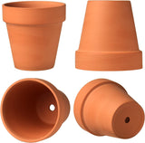 Hollyone Set di 8 fioriere piccole in terracotta, vasi rotondi in terracotta 8x8 cm con piatto e foro di drenaggio, fioriere piccole con vassoio, vasi per piante grasse in terracotta per piante da interno, fioriere in ceramica