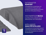 Cuscino ortopedico per schiena e zona lombare Traumnacht con nucleo in schiuma viscoelastica e rivestimento in micropile delicato sulla pelle, certificato Oeko-Tex, prodotto secondo gli standard di qualità tedeschi