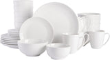 Zen Buffet Servizio Piatti in Porcellana, Servizio per 6 (30 Pezzi), Bianco (Tazze)