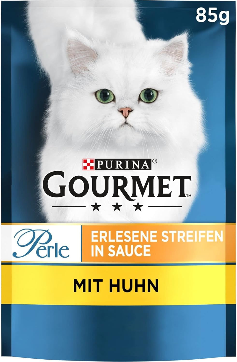 Gourmet Perle Select Strips Cibo umido per gatti con pollo, confezione da 26 (26 x 85 g)