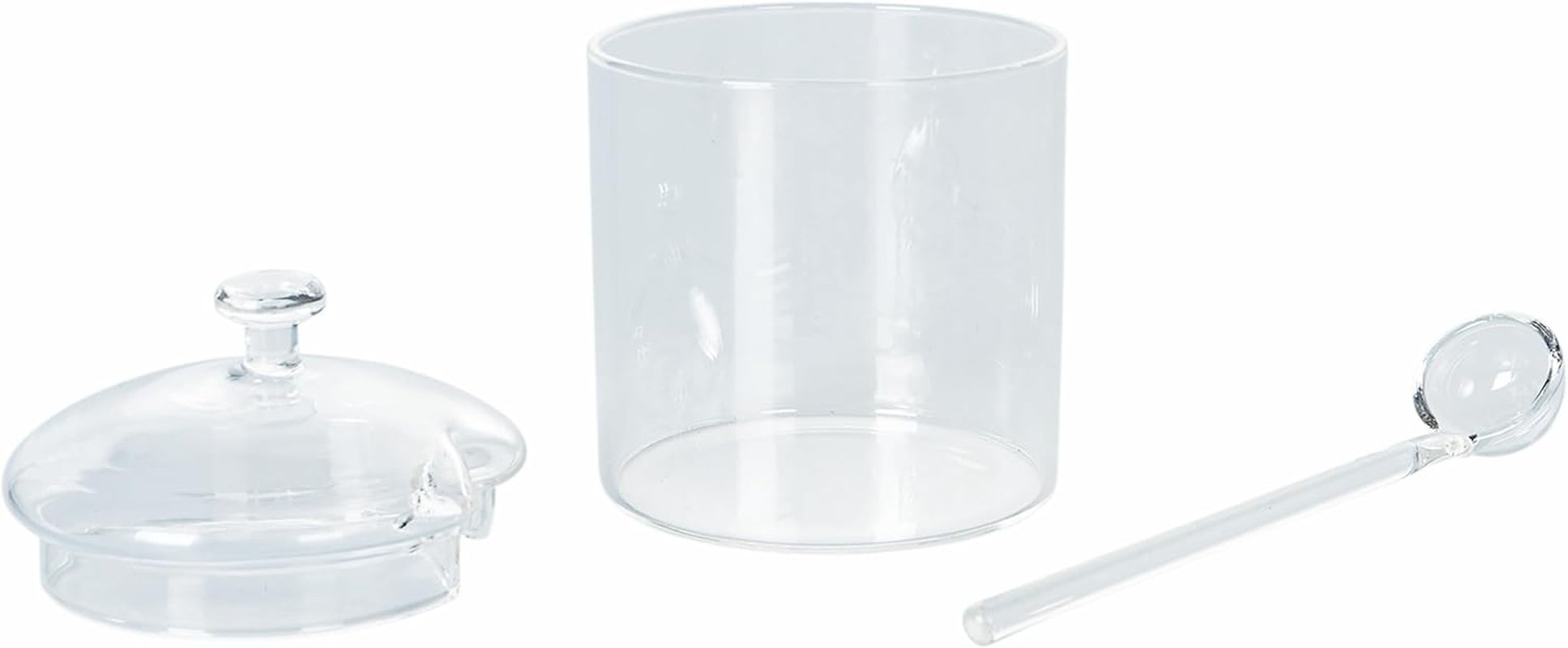 Barattolo in vetro borosilicato trasparente da 300 ml con coperchio e cucchiaino Good Morning