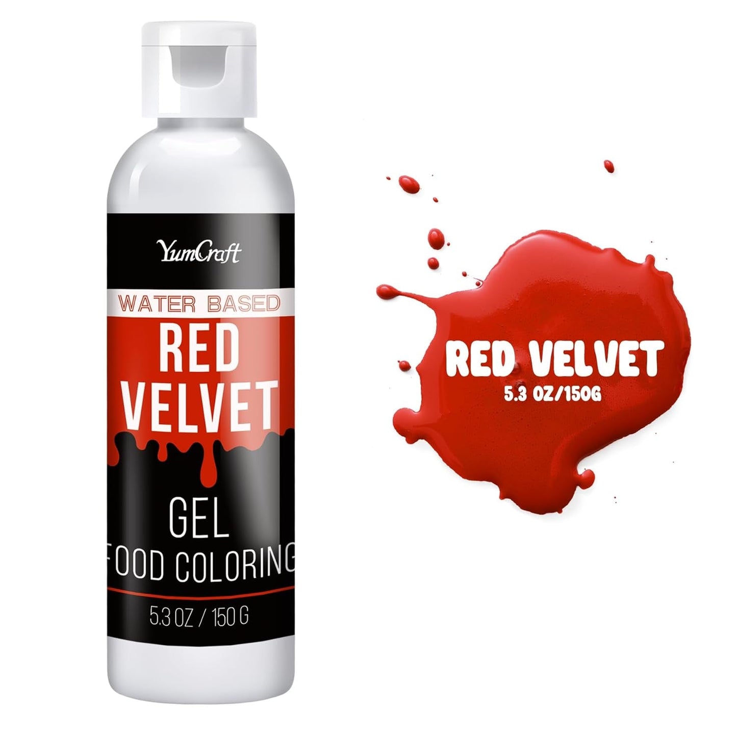 Colorante alimentare in gel - Colorante alimentare in gel altamente concentrato per torte, dolci, uova di Pasqua, bevande - Colorante alimentare senza zucchero per fondente, glassa, slime, decorazione di torte (Red Velvet, 150G)