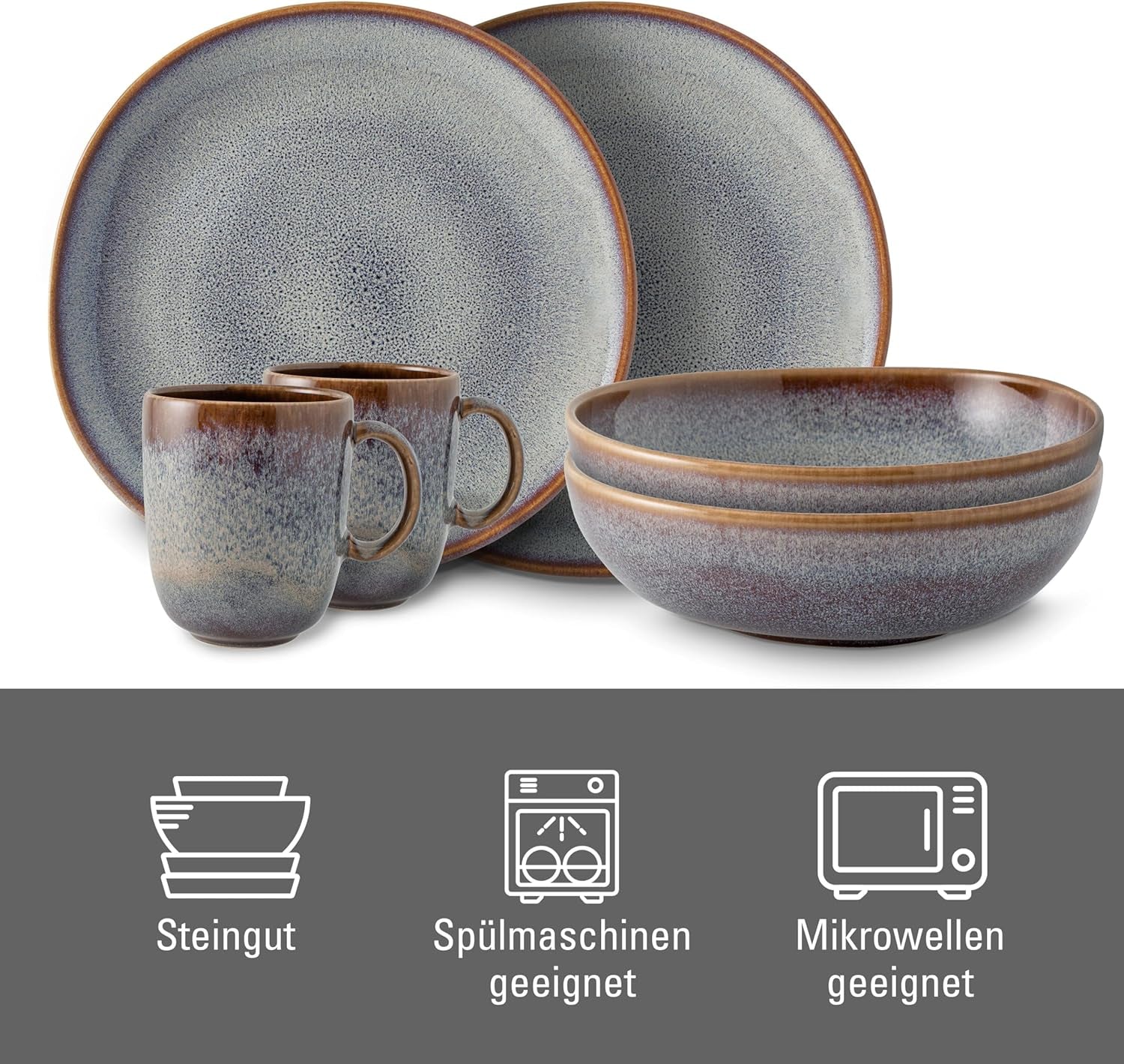 Set da colazione Lave beige di Villeroy & Boch, 6 pezzi