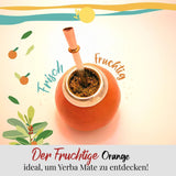 ORIGEENS BIO YERBA MATE alle arance 200 G - Tè fruttato I Tè Yerba Mate biologico non tostato, senza gambi e polvere I Bevanda energizzante e disintossicante