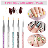 Pinsel per nail art Sularpek, 5 Stück Nageldesign Pinsel, Strumenti per punteggiare Nail Art, Pinsel per nail art, Zum Herstellen Von Nagellack, Punktieren, Feinmalerei, DIY
