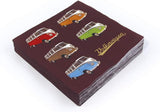 BRISA VW Collection - Tovaglioli da tavola T1 Bus Volkswagen (strisce Samba/rosso/3 veli)
